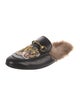 Gucci Horsebit Accent Leather Slippers