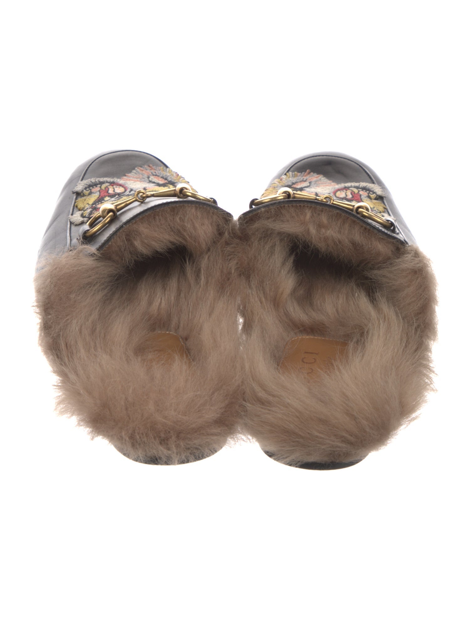 Gucci Horsebit Accent Leather Slippers