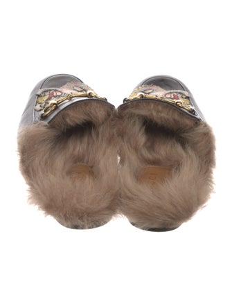 Gucci Horsebit Accent Leather Slippers