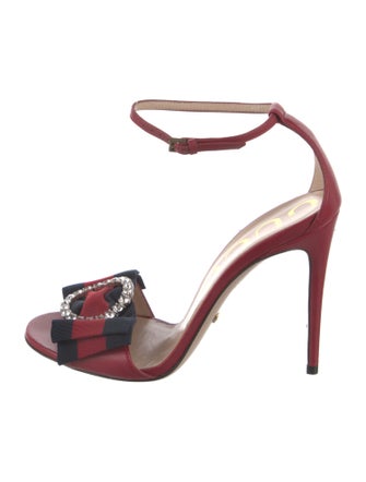 Gucci Sylvie Web Accent Leather Sandals