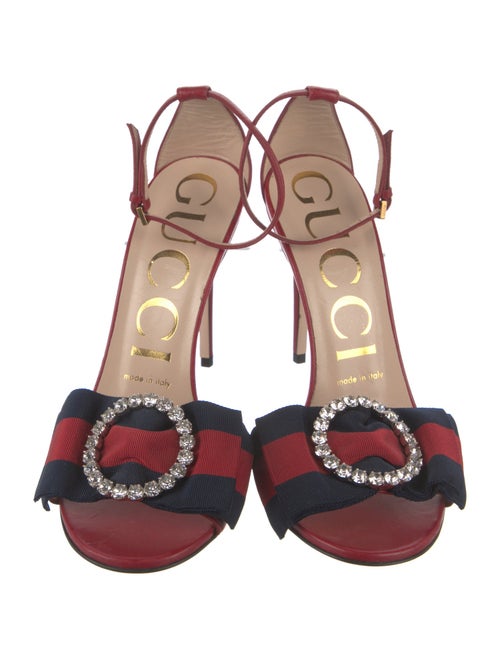 Gucci Sylvie Web Accent Leather Sandals