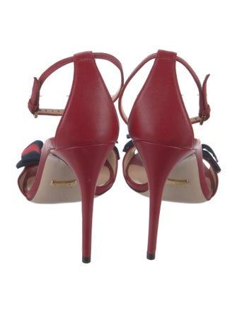 Gucci Sylvie Web Accent Leather Sandals