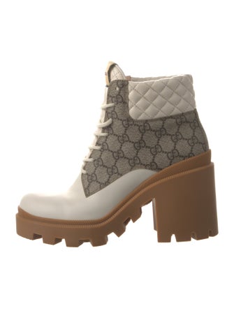 Gucci Printed Lace-Up Boots