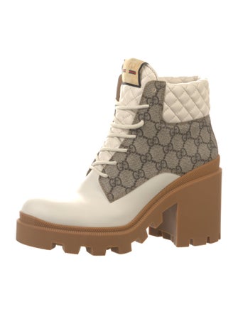 Gucci Printed Lace-Up Boots
