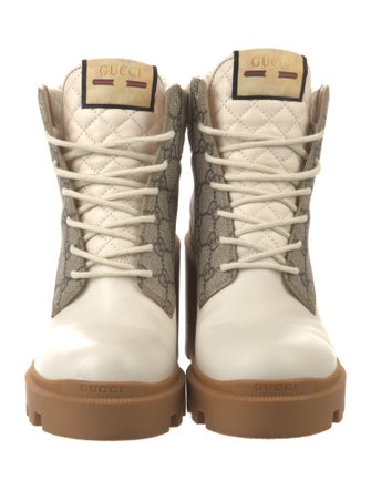 Gucci Printed Lace-Up Boots