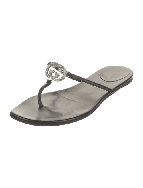 Gucci Interlocking G Logo Leather Slides