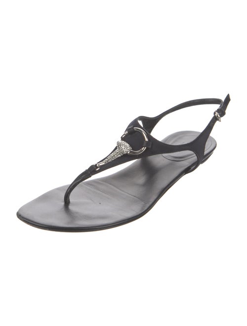 Gucci Hasler Horsebit Accent Leather T-Strap Sandals