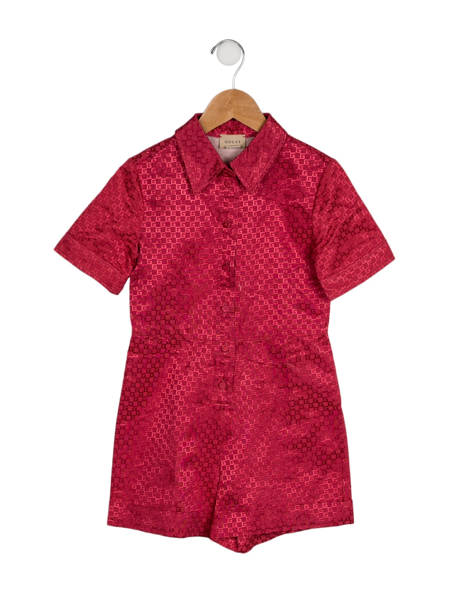 Gucci Girls' G Logo Short Sleeve Romper