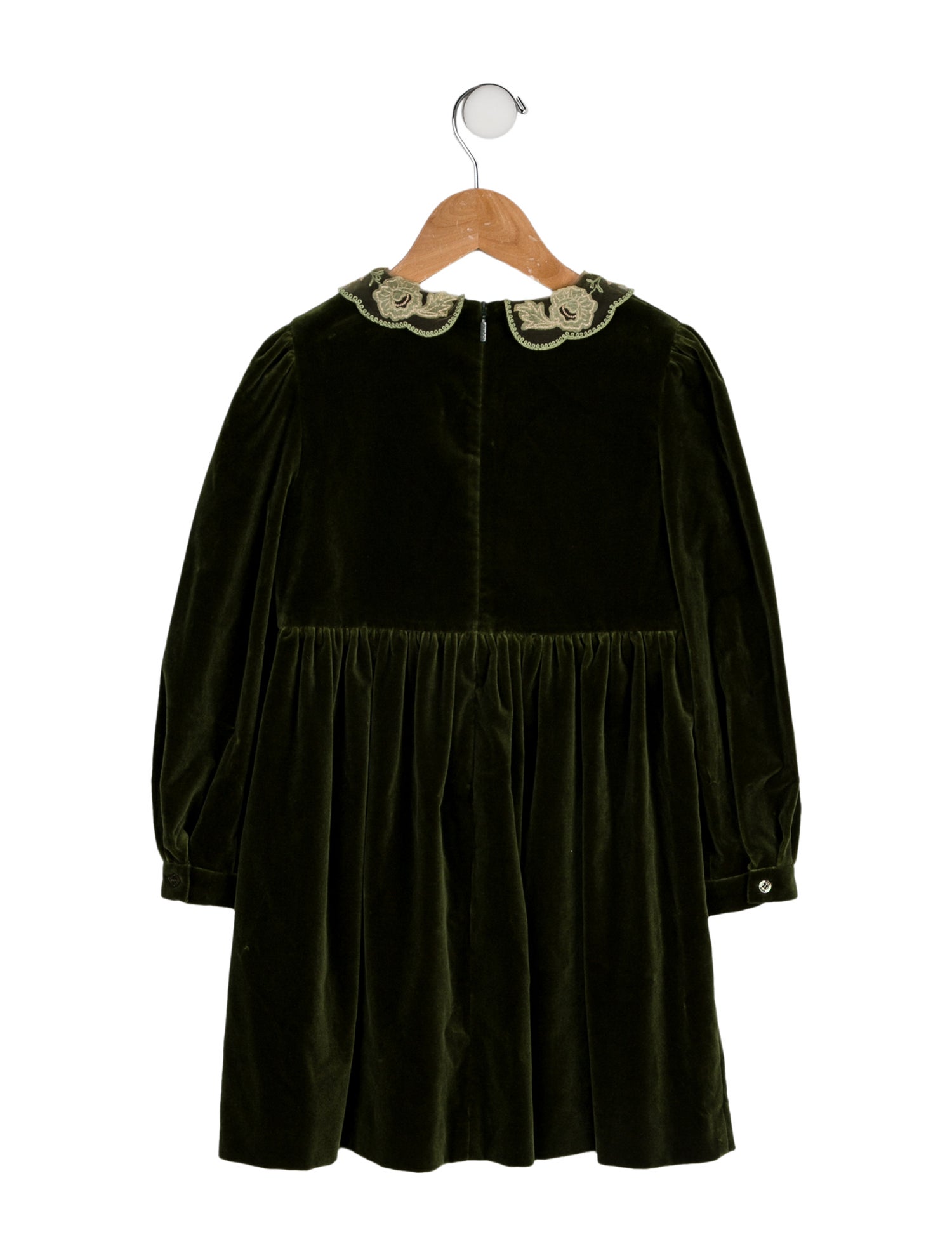 Gucci x Angela Lynne Girls' Velvet Long Sleeve Dress