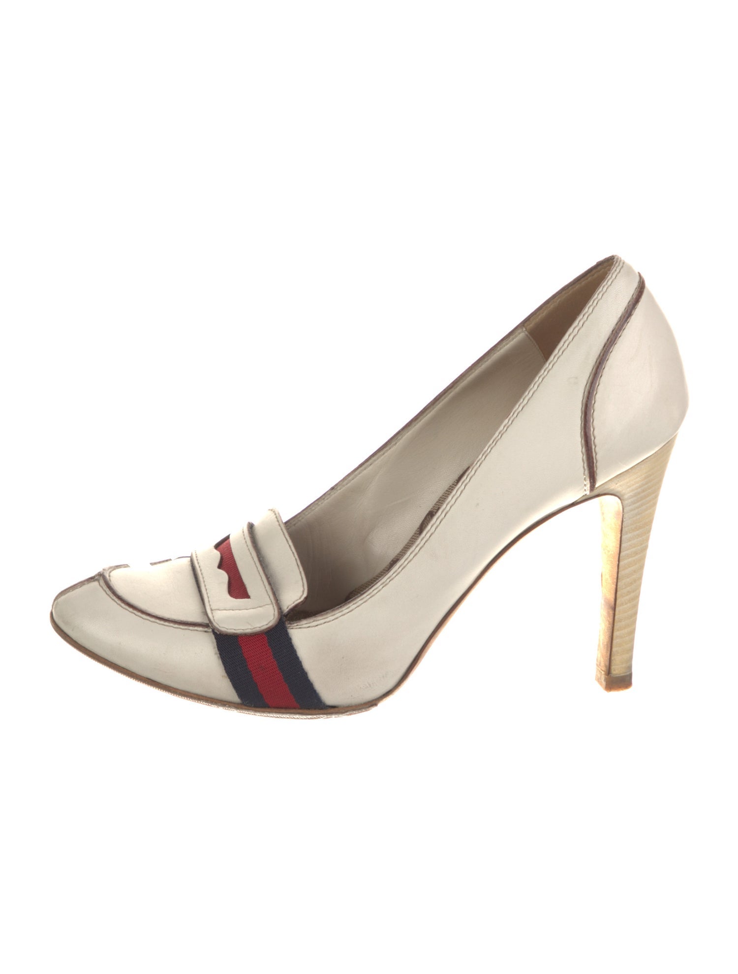 Gucci Sylvie Web Accent Leather Pumps
