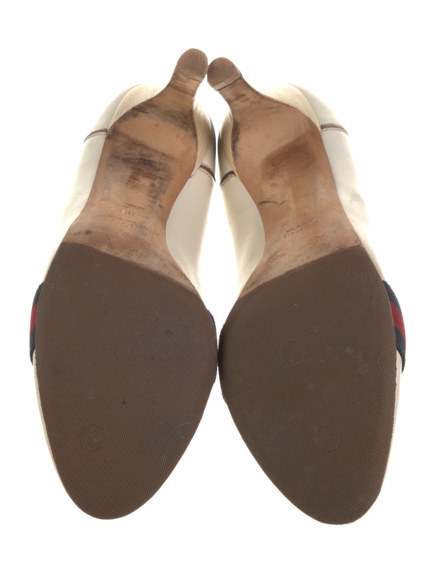 Gucci Sylvie Web Accent Leather Pumps