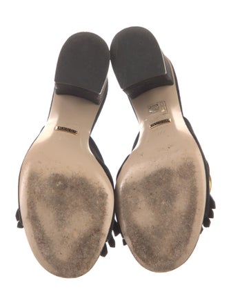 Gucci Double G Logo Suede Slides