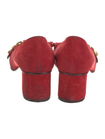 Gucci Double G Logo Suede Pumps
