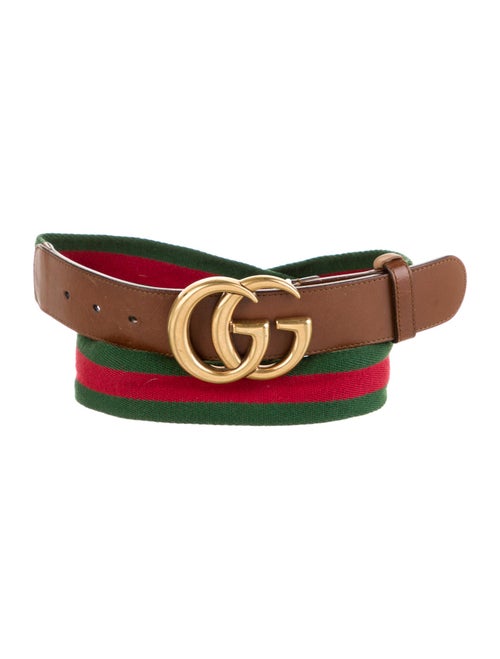 Gucci Web Accent Leather Belt