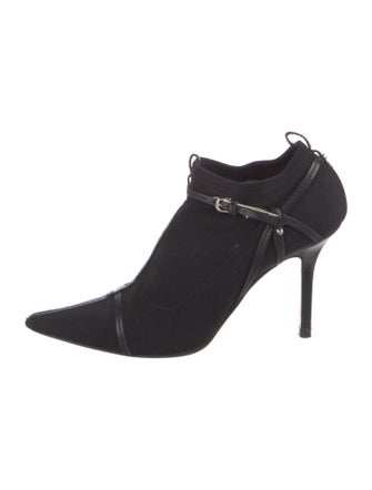 Gucci Canvas Leather Trim Embellishment Pumps