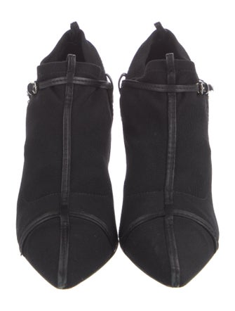 Gucci Canvas Leather Trim Embellishment Pumps