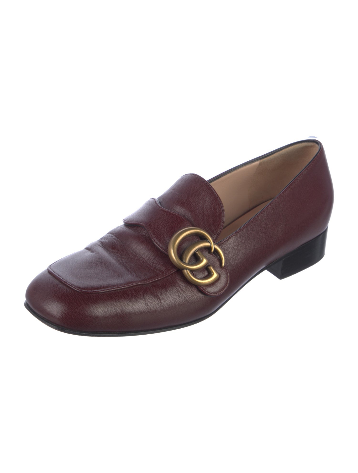 Gucci Double G Logo Leather Loafers