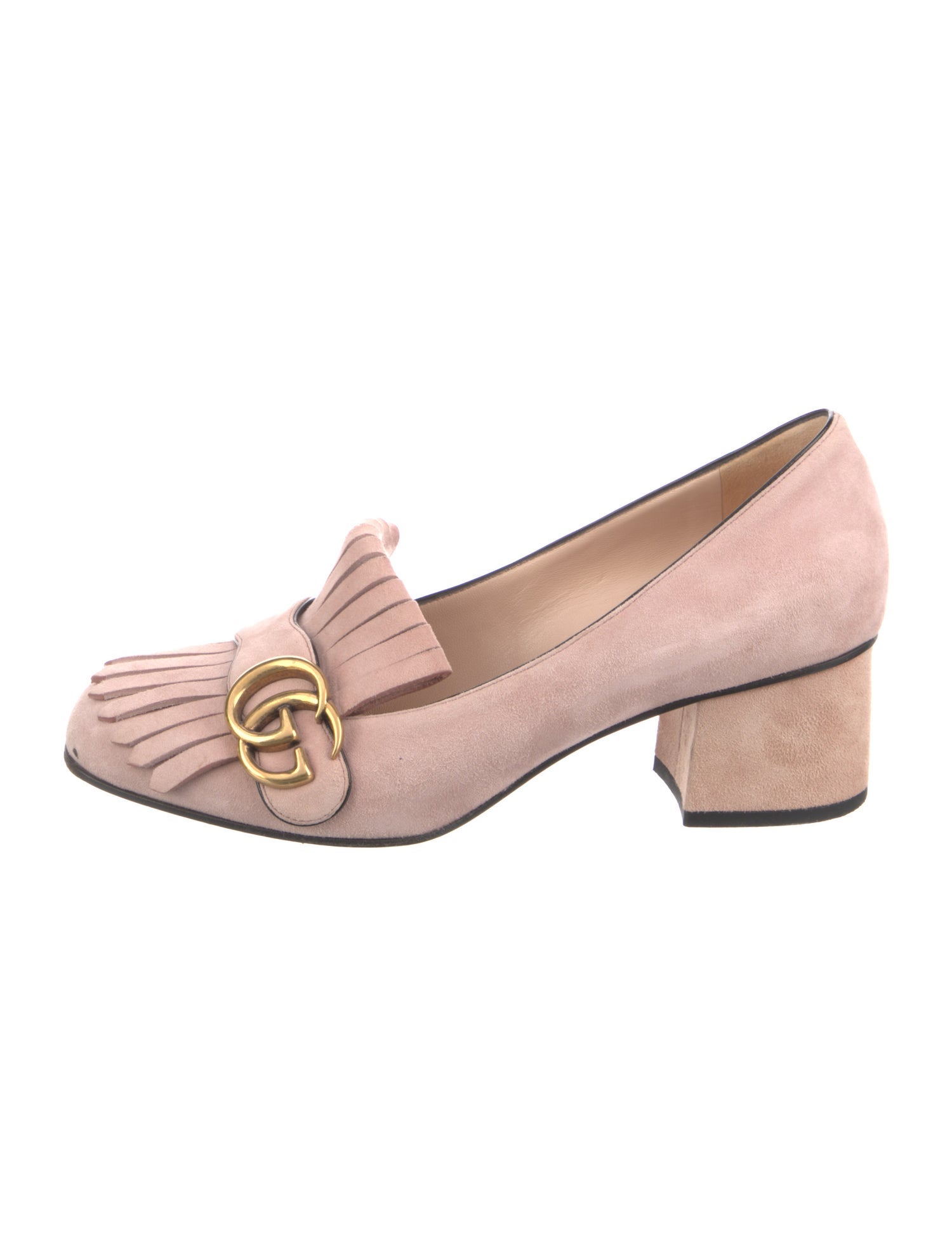 Gucci Double G Logo Suede Pumps