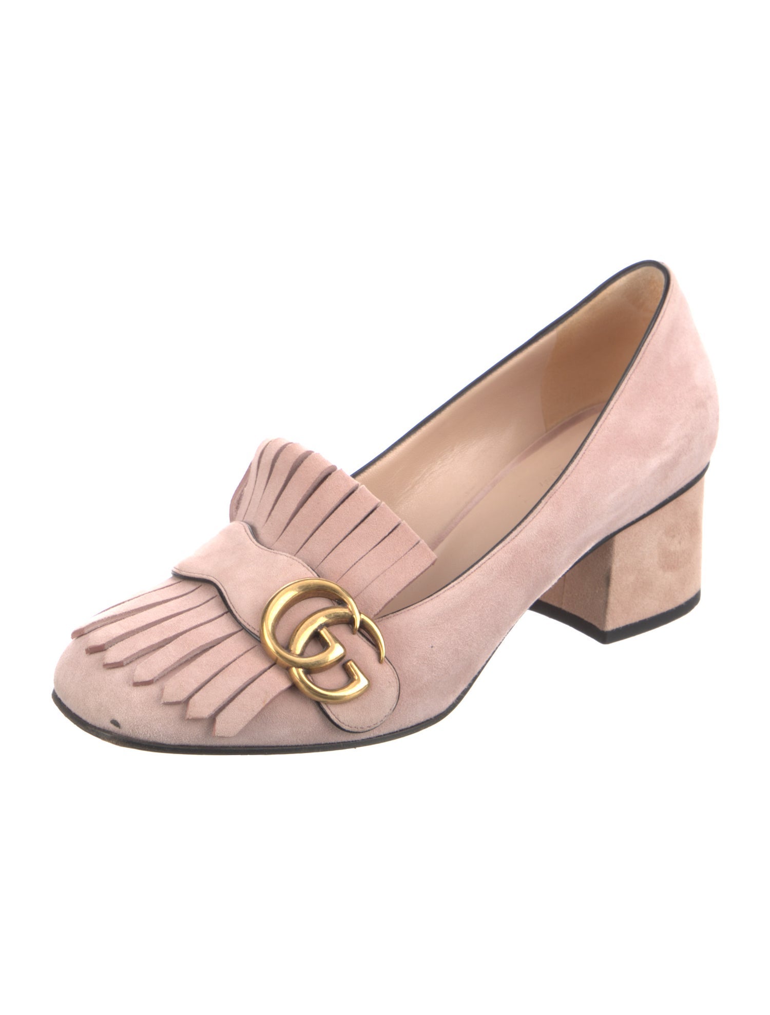 Gucci Double G Logo Suede Pumps