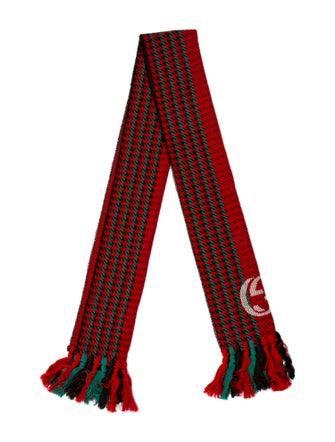 Gucci Wool Houndstooth Print Scarf