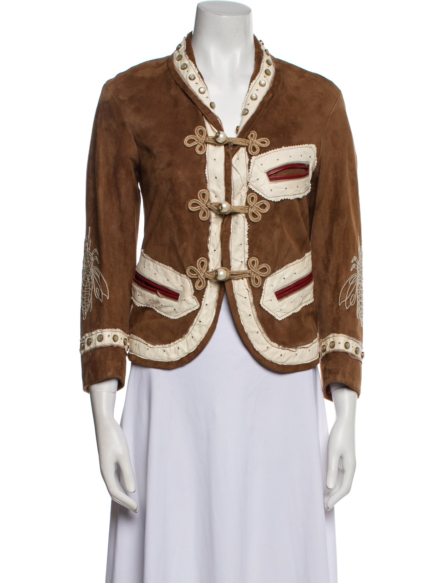 Gucci Suede Colorblock Pattern Jacket