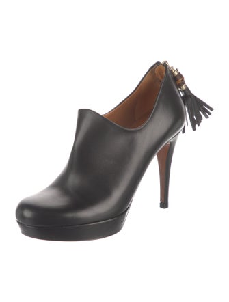 Gucci Bamboo Accent Leather Rain Boots