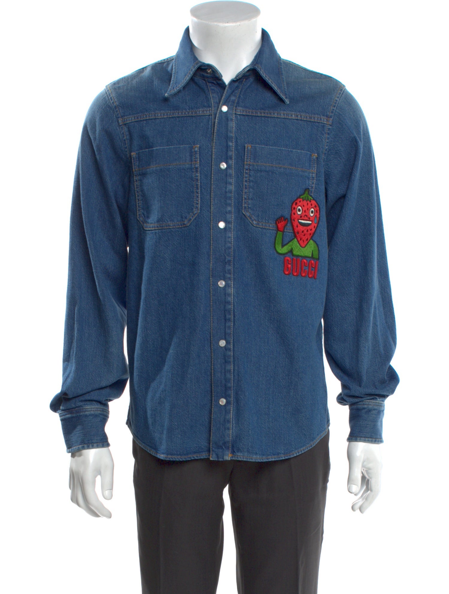 Gucci 2023 Strawberry Denim Shirt