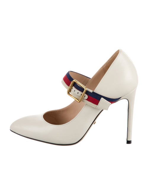 Gucci Sylvie Web Accent Leather Pumps