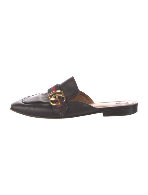 Gucci Sylvie Web Accent Leather Mules
