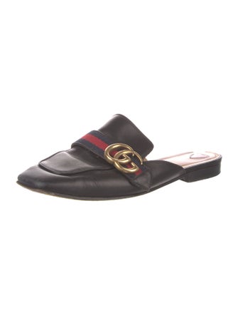 Gucci Sylvie Web Accent Leather Mules