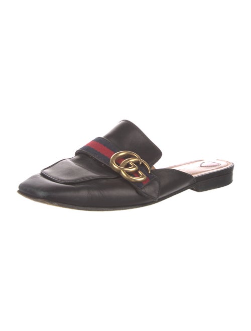 Gucci Sylvie Web Accent Leather Mules