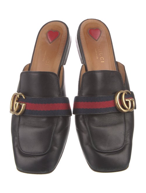 Gucci Sylvie Web Accent Leather Mules