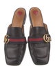 Gucci Sylvie Web Accent Leather Mules