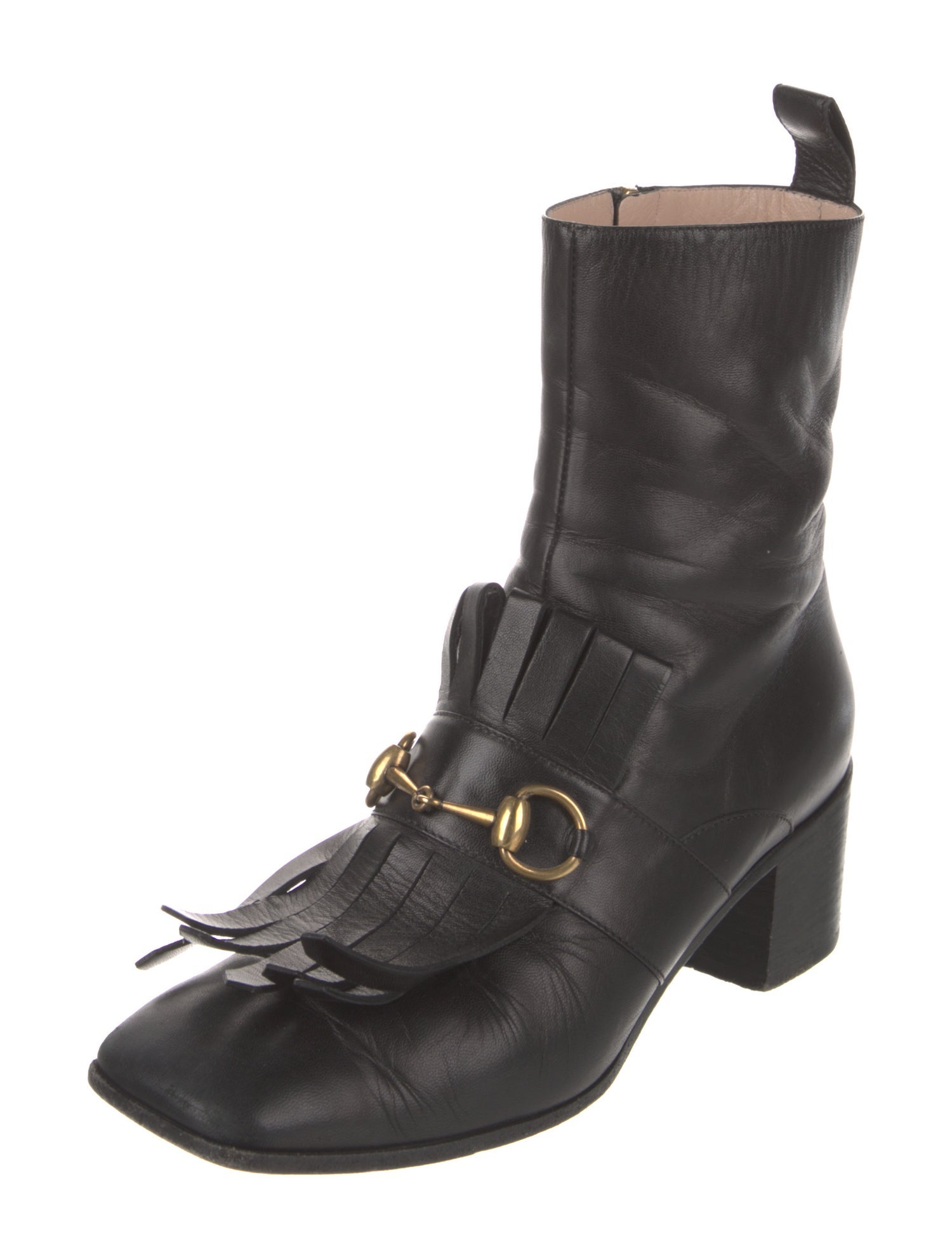 Gucci Horsebit Accent Leather Combat Boots