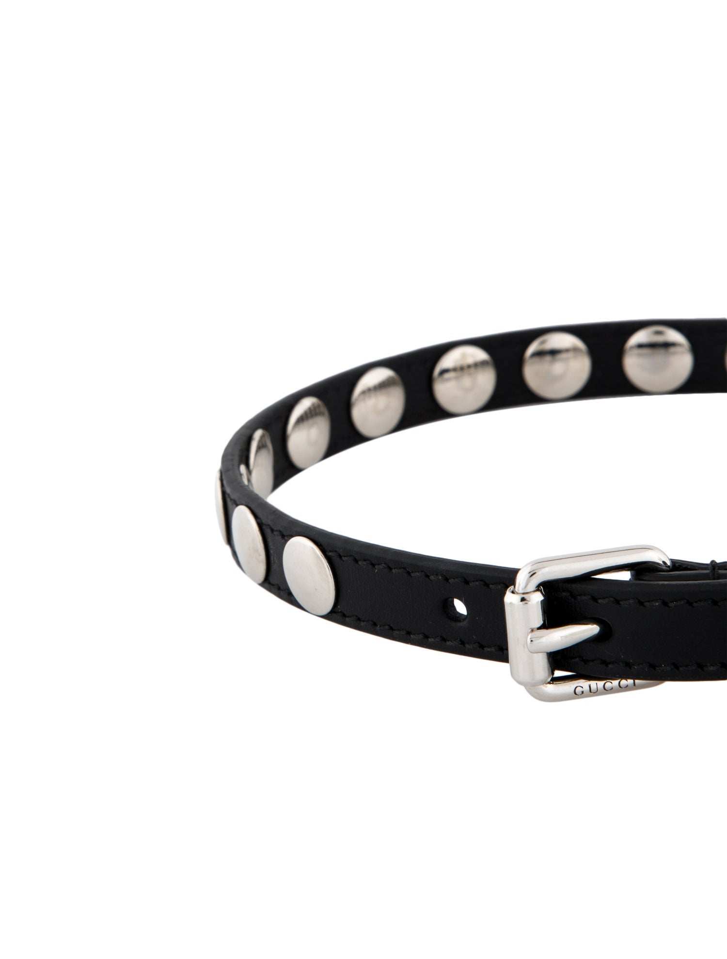 Gucci Leather Studded Choker Necklace