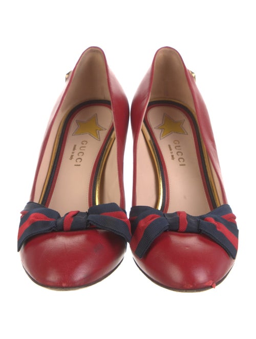 Gucci Sylvie Web Accent Leather Pumps