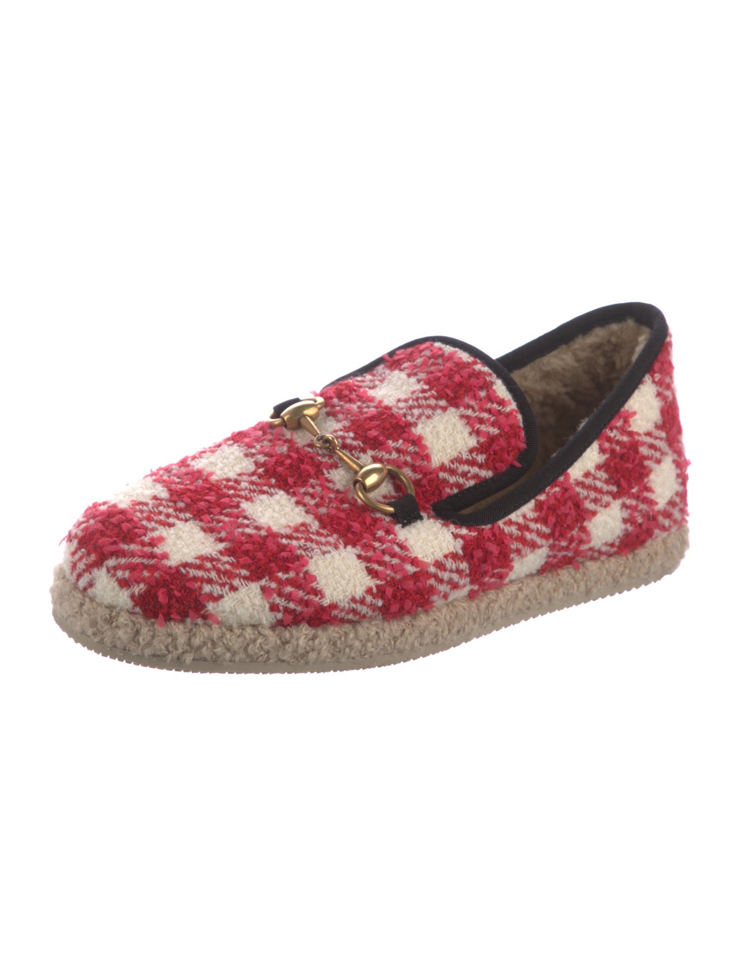Gucci Vichy Horsebit Accent Espadrilles