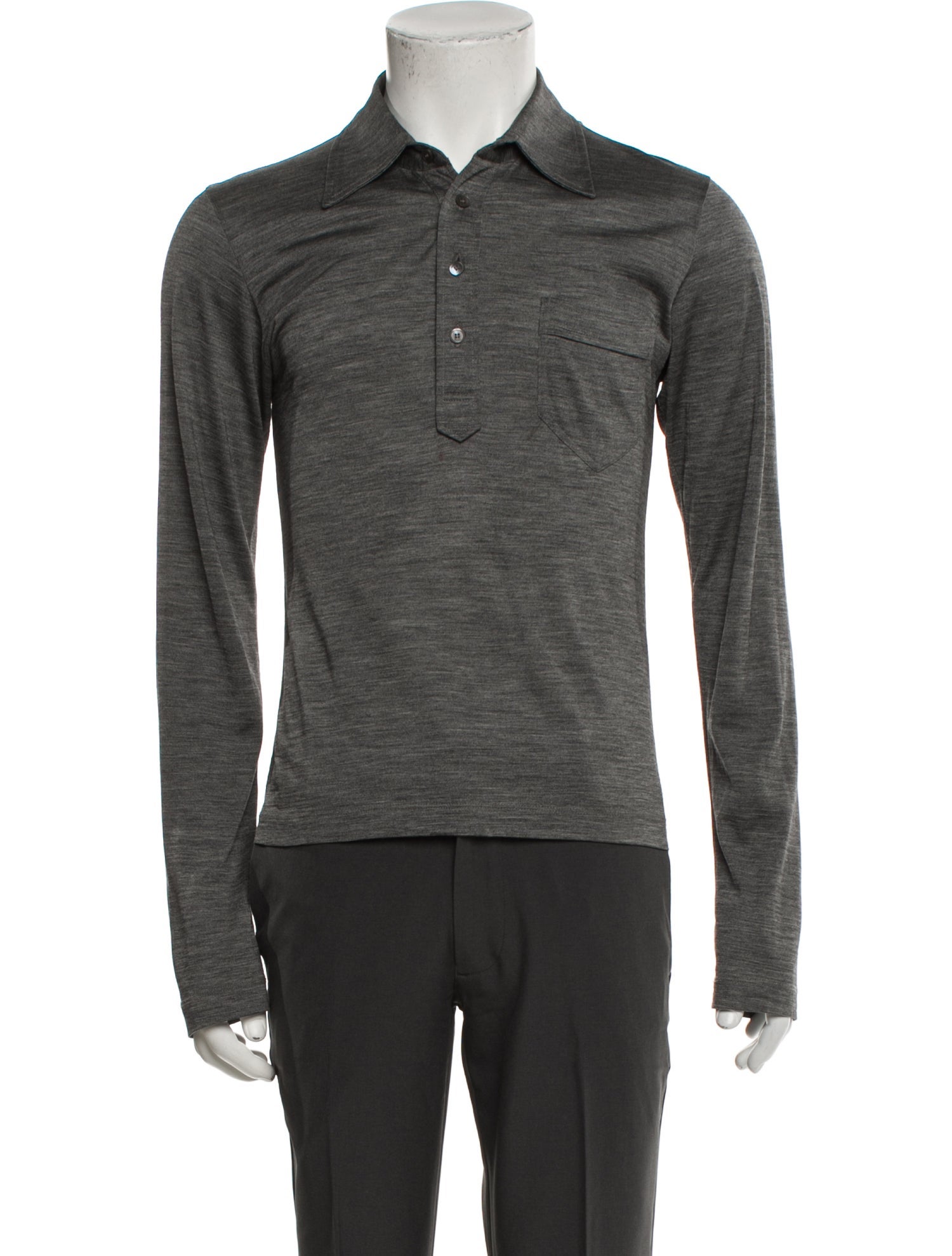 Gucci Web Accent Wool Polo Shirt