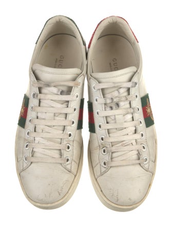 Gucci Web Accent Leather Sneakers