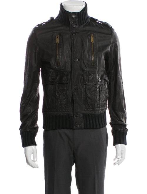 Gucci Hysteria Accent Leather Utility Jacket