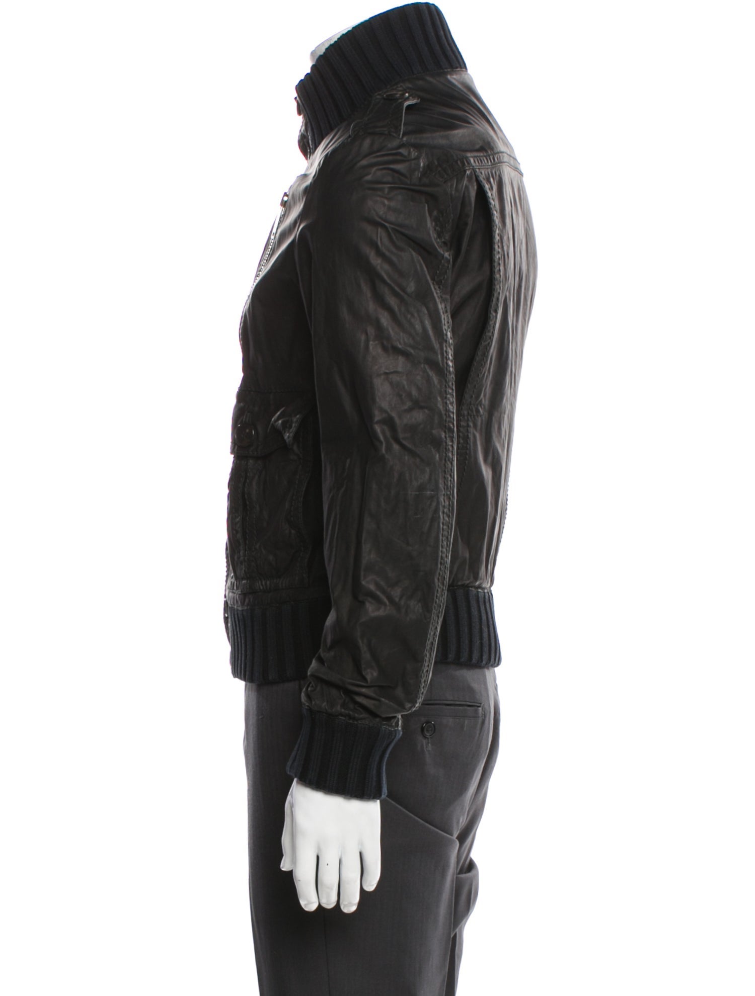 Gucci Hysteria Accent Leather Utility Jacket