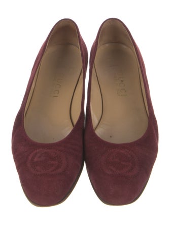 Gucci Interlocking G Logo Suede Ballet Flats