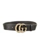 Gucci Faux Pearl Accents Leather Waist Belt