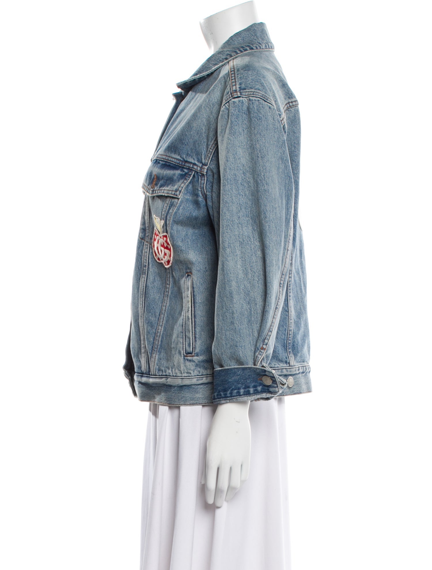 Gucci x Les Pommes Apple Denim Jacket - Blue Jackets