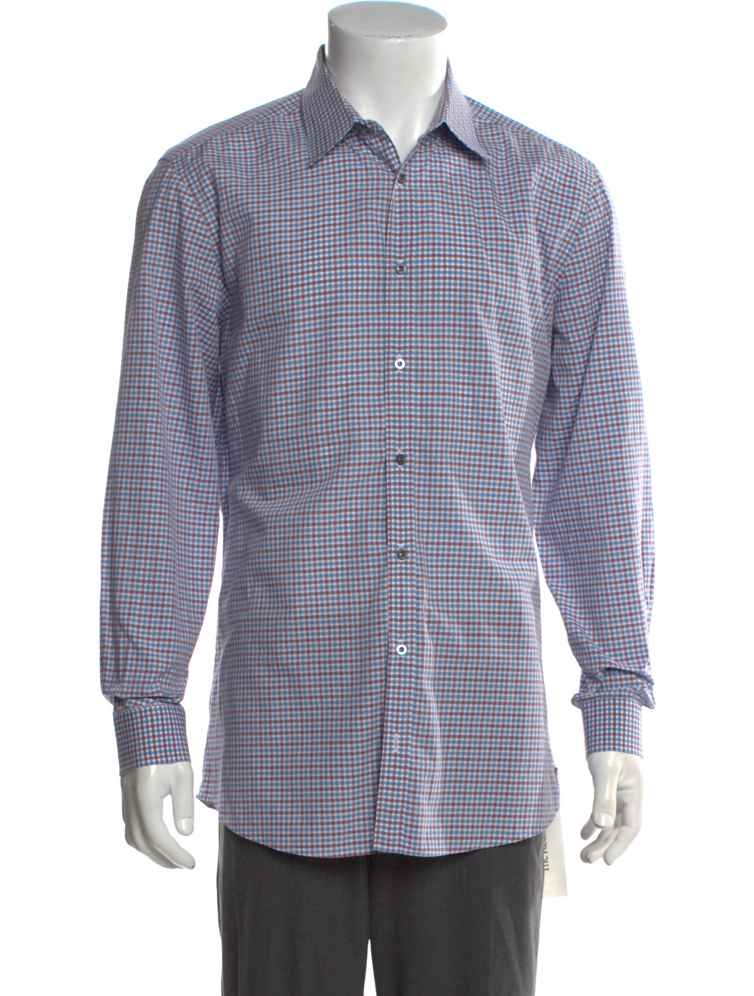 Gucci Plaid Print Long Sleeve Dress Shirt