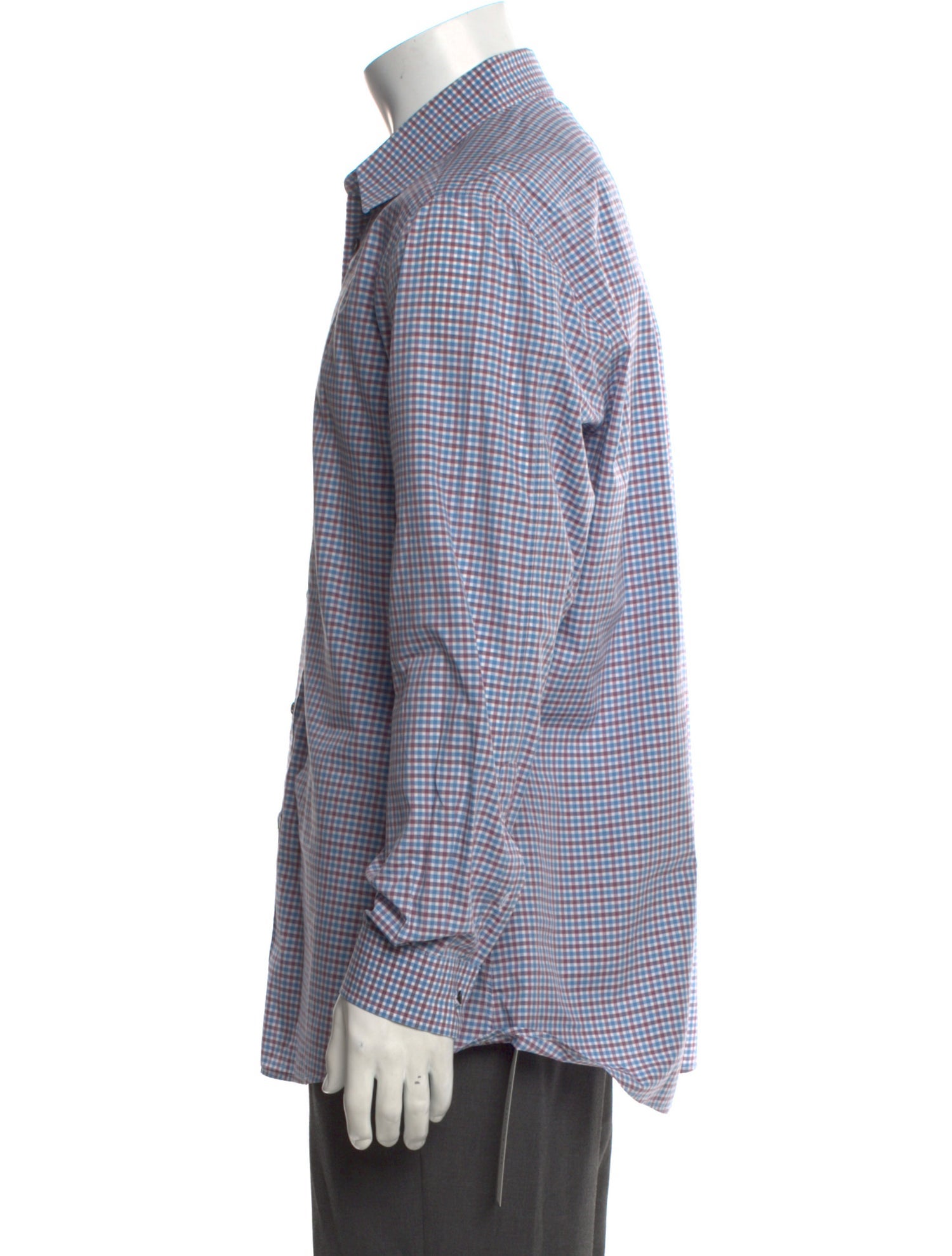 Gucci Plaid Print Long Sleeve Dress Shirt