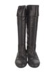 Gucci Web Accent Leather Riding Boots