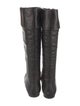 Gucci Web Accent Leather Riding Boots
