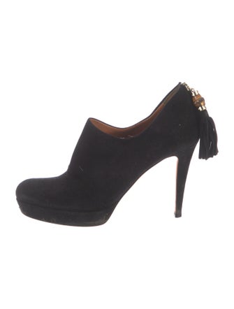 Gucci Bamboo Accent Suede Pumps