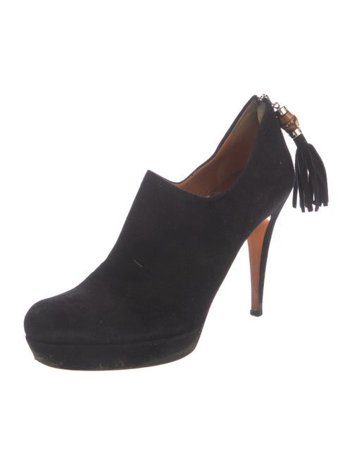 Gucci Bamboo Accent Suede Pumps